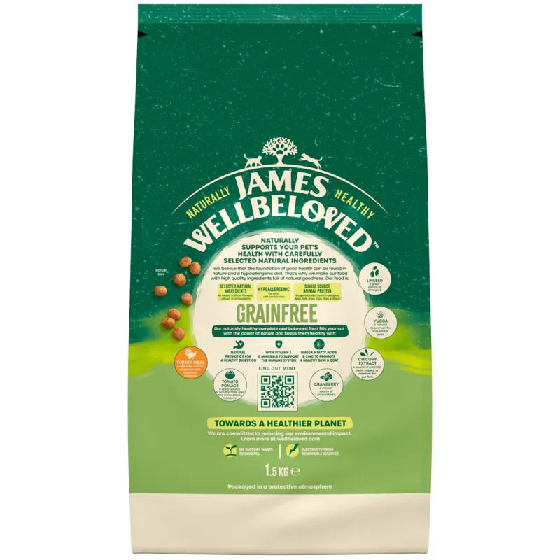 James Wellbeloved Cat Food Adult Grain Free Turkey 1.5kg-1